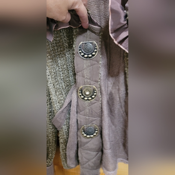 BOUTIQUE STUNNING SWEATER/COAT/TOP size M multi/color UNIQUE 3 BOTTOMS strap, M - Picture 5 of 9